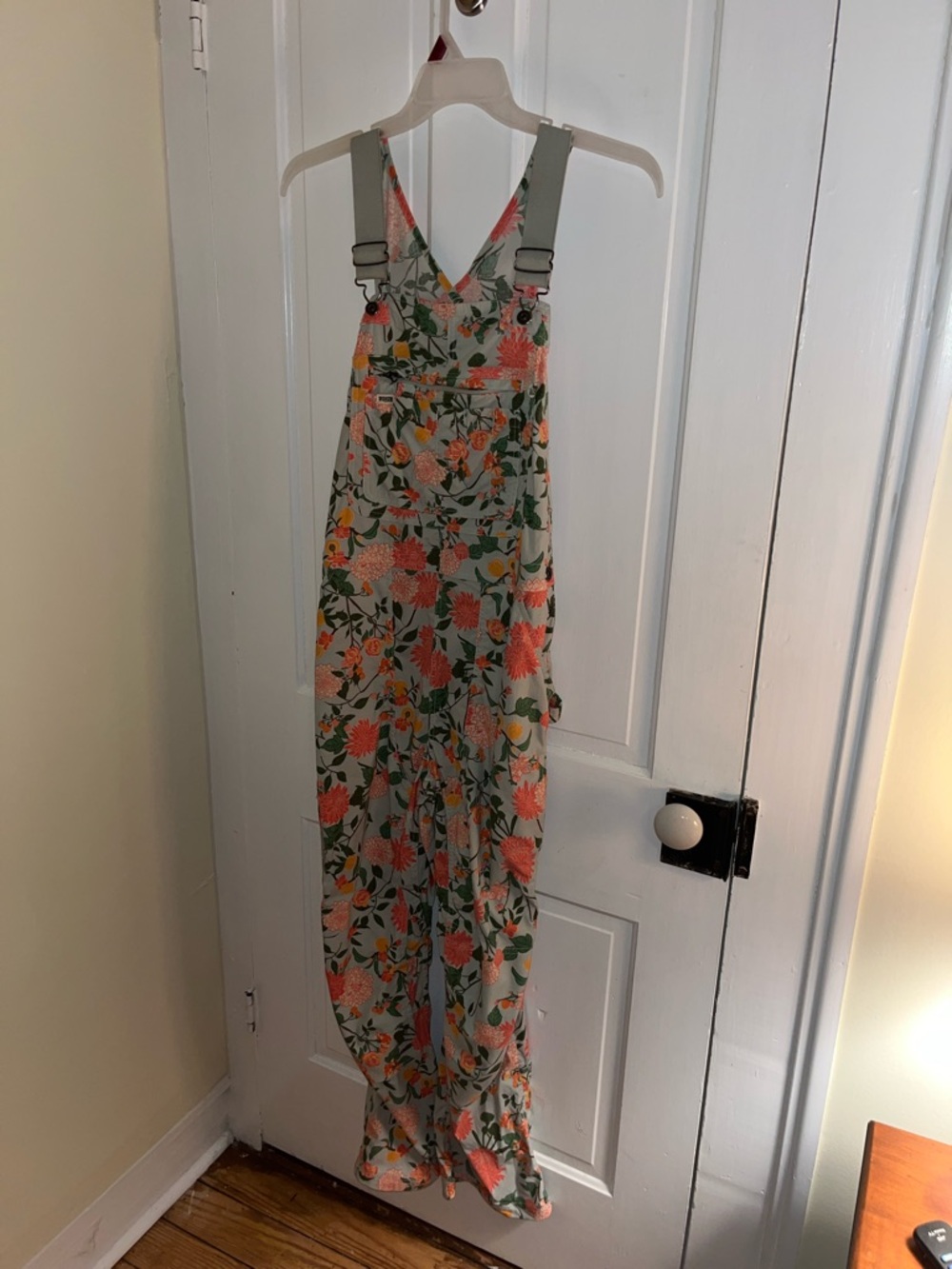 Duluth Trading Co floral print Women's Overalls Jumpsuit medium x 29